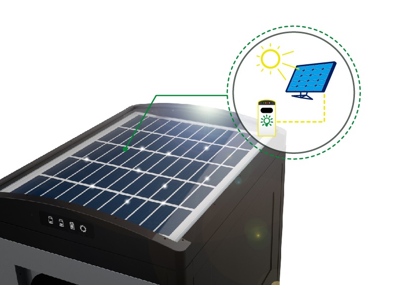 CleanCUBE - صندوق ضغط نفايات مزودة بالطاقة الشمسية